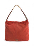 Nice Things Leather Hobo Bag Cornely Dots Intense Orange WBK021366.: oranje leren tas met stippenprint 