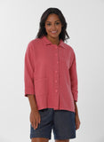 Organication women's garment dyed 3/4 sleeve t-shirt desert rose WOR13380