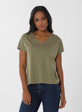 Organication women's v-neck t-shirt olive WOR13352
