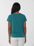 Organication women's v-neck t-shirt petrol green WOR13352