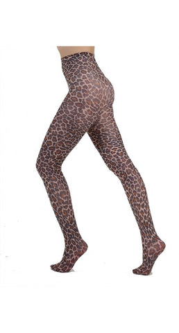 Pamela Mann Small Leopard Printed Tights Natural