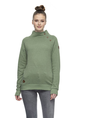 Ragwear Sweatshirt izzie organic green 2021300565023: groene veganistische trui 