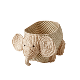 Rice-elephant-raffia-storage-basket-naturel-BSANI-ELEPH: vrolijke olifant voor het opbergen van bijvoorbeeld speelgoed