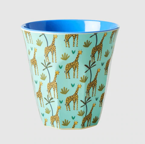 Rice melamine kids cup with giraffe print