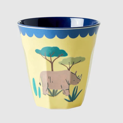  Rice melamine kids cup with rhino print