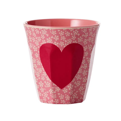 Rice medium melamine cup with heart print MELCU-HEART