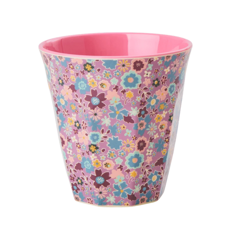 Rice melamine cup with lavender fall floral print MELCU-FAFLLA