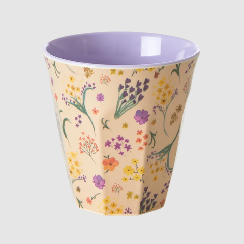 Rice melamine cup with wild flower print medium MELCU-WIFL