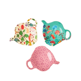 Rice melamine tea bag plate in 3 assorted dance it out prints MELTP-AW22XCP