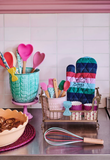 Rice kitchen silicone spoon in heart shape in 3 assorted colors