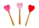 Rice kitchen silicone spoon in heart shape in 3 assorted colors