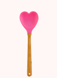Rice kitchen silicone spoon in heart shape in 3 assorted colors