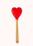 Rice kitchen silicone spoon in heart shape in 3 assorted colors