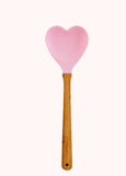 Rice kitchen silicone spoon in heart shape in 3 assorted colors