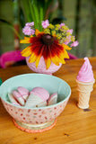 Rice-small-round-enamel-flower-pot-pink-choose-happy-FLPOT-SFI: roze bloempot van emaille