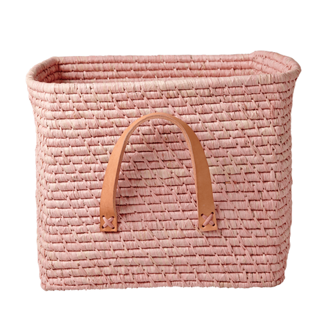 Rice-square-raffia-basket-soft-pink-BSRAT-30SI