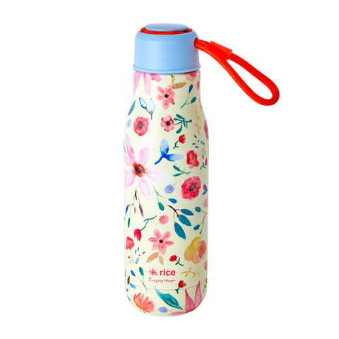 Rice-stainless-steel-thermo-bottle-cream-selmas-flower-print-STBOT-SELFL