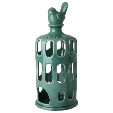 Rice Ceramic Lantern In Green Large CELAN-LG