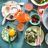 Rice Ceramic Lunch Plate With Tropic Leaf Print CELPL-TRLEAF