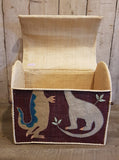Rice Large Toy Basket With Dinosaurs Design BSHOU-LDINO