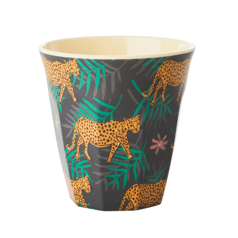Rice Melamine Cup Leopard And Leaves Print MELCU-LELE