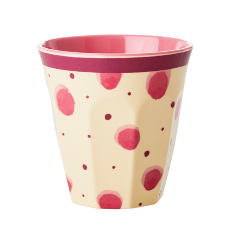 Rice Melamine Cup Pink WIth Watercolor Splash Medium MELCU-WASPI