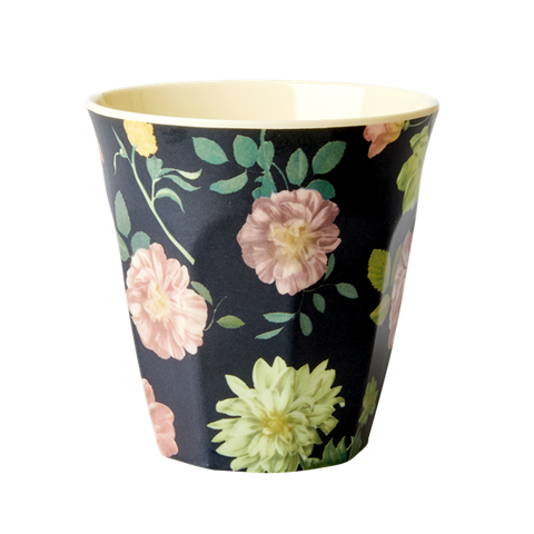 Rice Melamine Cup With Dark Rose Print MELCU-DARO