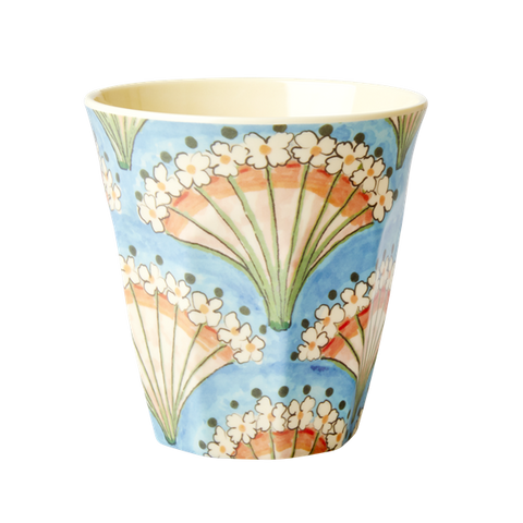 Rice Melamine Cup With Flower Fan Print MELCU-FLFA