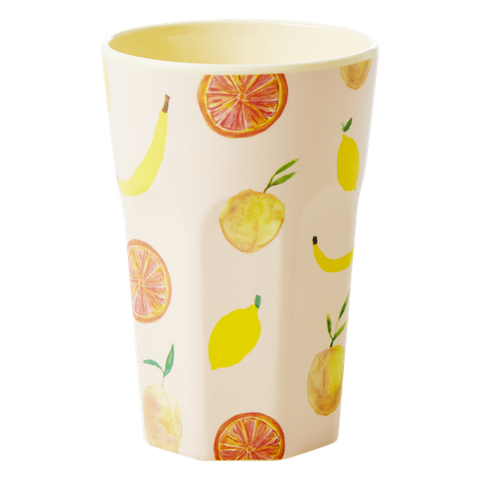 Rice Melamine Cup With Happy Fruits Print Tall MELCU-LHAFR