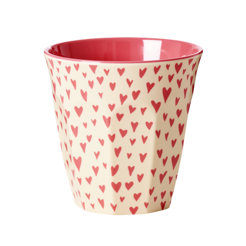 Rice Melamine Cup With Small Hearts Print  MELCU-SMHE