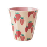 Rice Melamine Cup With Strawberry Print MELCU-STRAWB