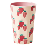 Rice Melamine Cup With Strawberry Print Tall MELCU-LSTRAWB