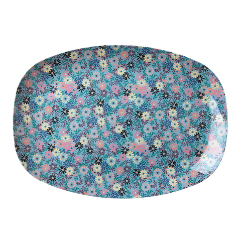 Rice Rectangular Melamine Plate with Small Flower Print MELPL-SMFL