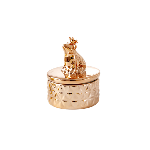 Rice Tiny Copper Porcelain Jewelry Box With Frog On Lid JEBOX-SANFRCOP