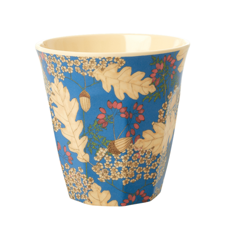 Rice medium melamine cup with autumn and acorns print MELCU-AUAC: melamine beker met herfst print