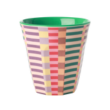 Rice medium melamine cup with summer stripes print MELCU-SUST