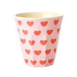 Rice medium melamine cup with sweet hearts print MELCU-SWHE