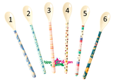 Rice melamine latte spoon in 6 assorted colours