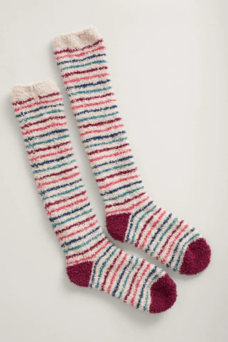 Seasalt Cornwall fluffies socks long west town red ship mix 262306B001