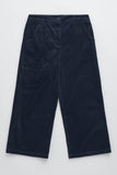 Seasalt Cornwall asphodel trouser dark night 168267B008: blauwe katoenen broek met rib