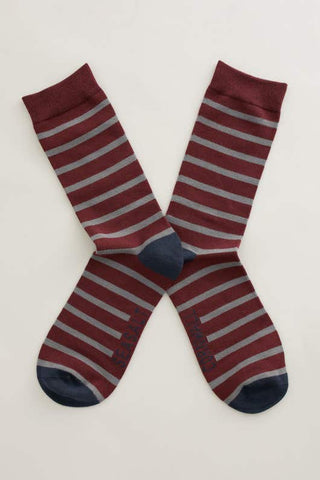 Seasalt Cornwall men's sailor socks breton oakwood stormcloud 219480b025
