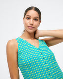 Surkana V-neckline top with straps and buttons blue 523HEBA025-51