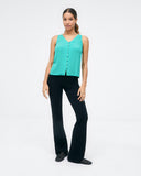 Surkana V-neckline top with straps and buttons blue 523HEBA025-51