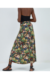 Surkana flared long skirt with belt green 522AZBA615-61