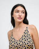 Surkana printed top with straps black 523HESA026-00
