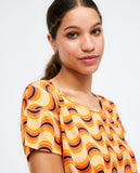    Surkana short sleeve t-shirt with deep boat neckline orange 523OAVI014-20