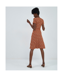 Surkana short sleeves crossesd dress orange 522MARE716-20