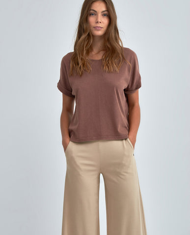 Surkana short sleeves oversided t-shirt brown 522ROSO013-70 