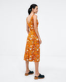 Surkana strappy midi dress with belt orange 523OASS717-20