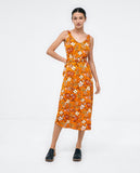 Surkana strappy midi dress with belt orange 523OASS717-20